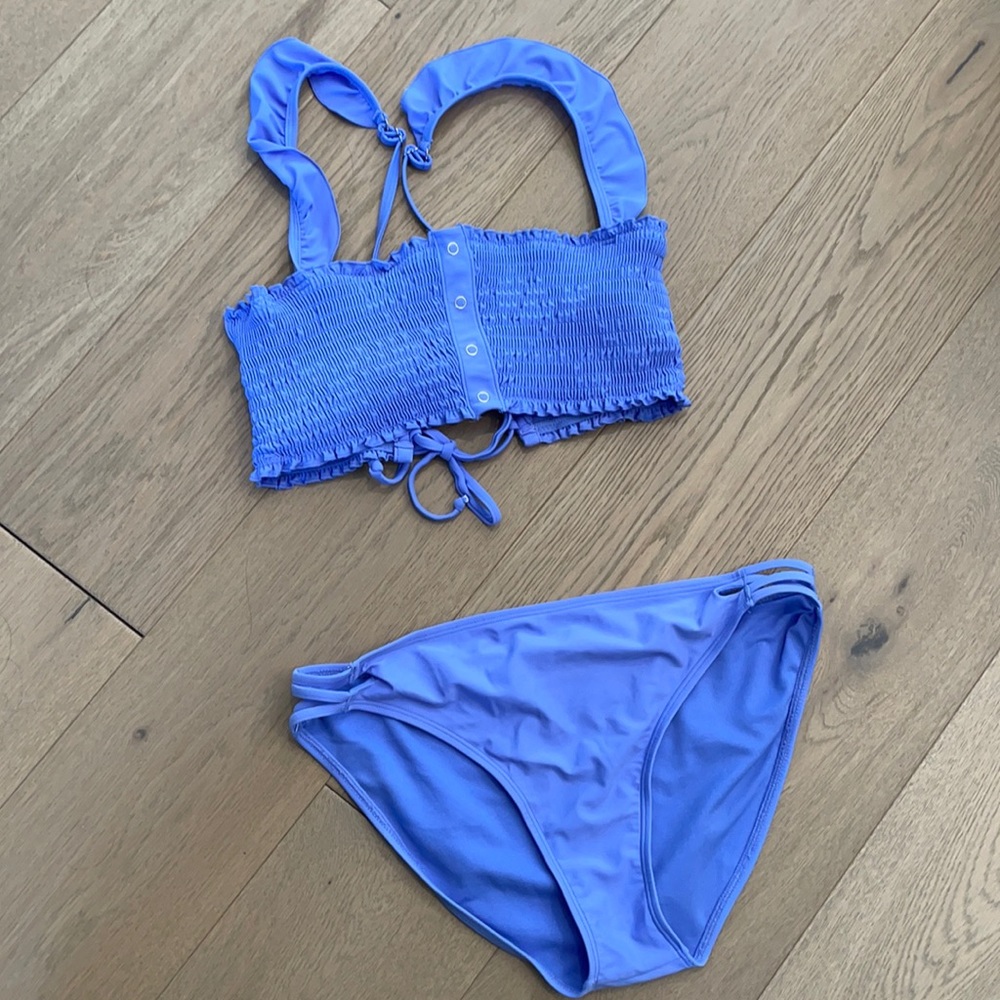 women’s XL bikini , periwinkle rouched top